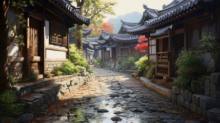 Fototapeta premium Eunpyeong Hanok Village, Korean traditional house in Seoul, Korea