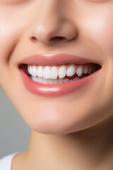 Radiant Woman's Grin in Close-Up