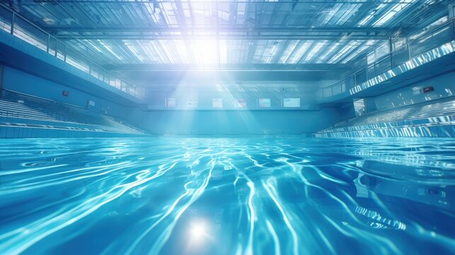 Olympic Swimming pool underwater background.