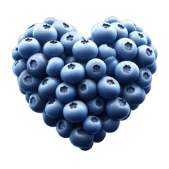 Fototapeta premium Berry Love: Blueberries in Heart Form on PNG Canvas, GENERATIVE AI