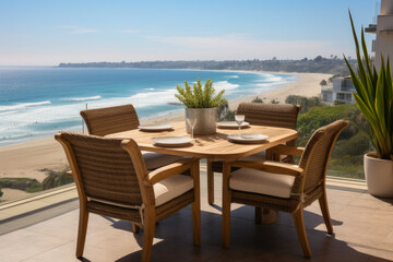 Fototapeta premium Aerial Escape: Beachside Bliss