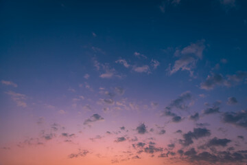 Beautiful twilight sky with clouds for background.