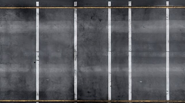 Level asphalted road with a dividing stripes and pedestrian crossing. The texture of the tarmac, top view.