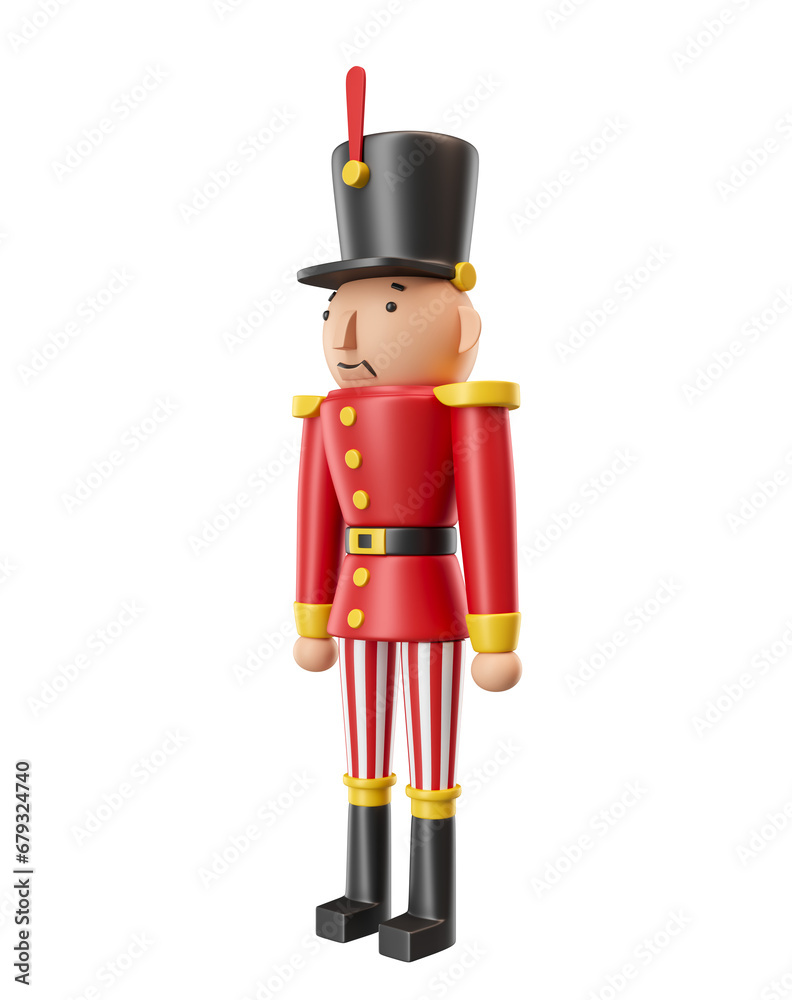 Wall mural nutcracker guard christmas in 3d render illustration
