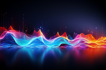 Abstract background with glowing lines and waves