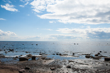 Fototapeta na wymiar Villages of Repino and Komarovo. Beautiful sandy beaches on the shore of the Gulf of Finland
