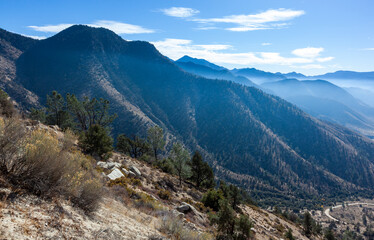 Fototapeta premium Clouds over valleys in the Sierra Nevada Mountains, California, USA