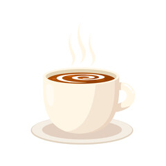Coffee cup vector on white background. Cup of Fresh Coffee. Vector Illustration.