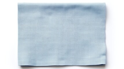 Light blue linen napkin isolated on white background, top view - obrazy, fototapety, plakaty