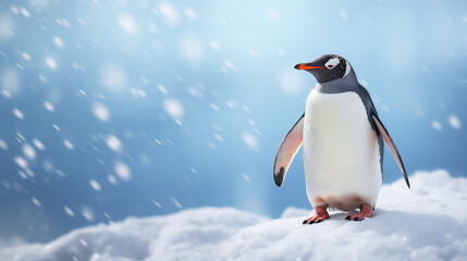 Fototapeta premium Gentoo Penguin Antarctica. ai generative