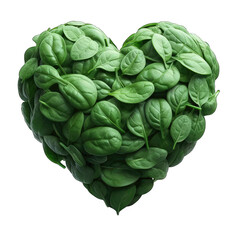 Obraz premium Green Love: Heart-Shaped Cabbage on Transparent Background, GENERATIVE AI