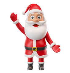 Happy Santa Claus Greeting in 3d render illustration 