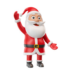Happy Santa Claus Greeting in 3d render illustration 