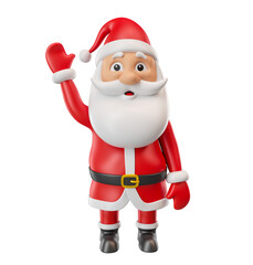 Happy Santa Claus Greeting in 3d render illustration 