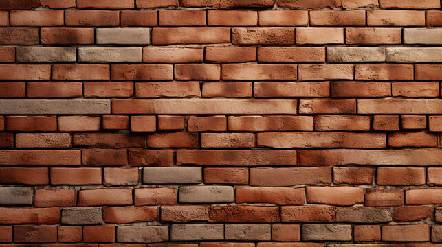 A brick wall with a red brick background