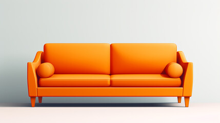Orange sofa on a white background