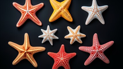 starfish on a black background.
