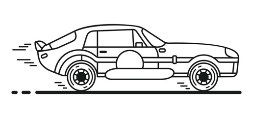 Retro Electric Car Clipart EPS
