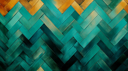 abstract wall art geometric design, creating a stunningly symmetrical and colorful yellow blue pattern - obrazy, fototapety, plakaty