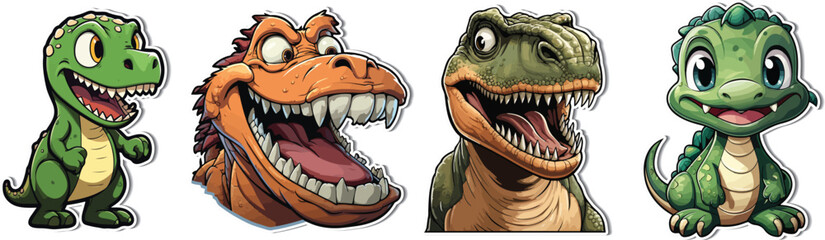 T-Rex Colorful Cartoon - Fantasy Sticker. Discover whimsical wonders with our T-Rex colorful cartoon. A fantasy sticker that adds a magical touch to your creative designs. ©  IsolateArts