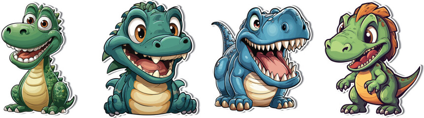 T-Rex Object Sticker - Cute Jurassic Creature. Elevate your designs with dynamic drawing - our T-Rex object sticker is a cute Jurassic creature perfect for adding flair to any project. ©  IsolateArts