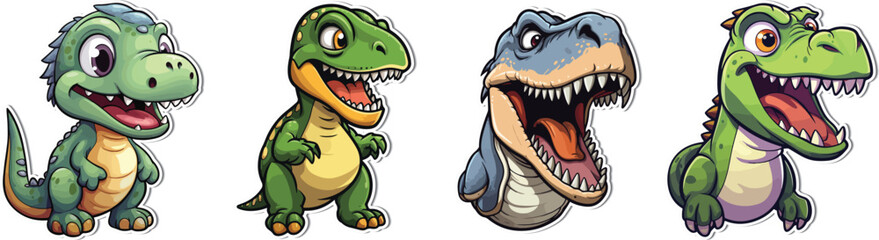 Tyrannosaurus Cute Cartoon Icon - SVG Illustration. Make your designs dynamic with our T-Rex cute cartoon icon. SVG illustration for a versatile and high-quality addition to your projects. ©  IsolateArts