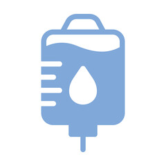 Blood Bag Glyph Blue Icon