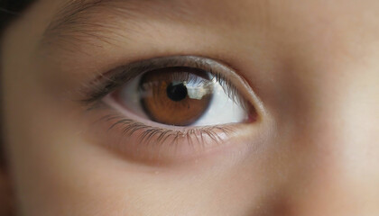 Obraz premium Close up shot of brown child eyes
