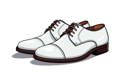 Mens Shoe Black White Illustrations on white background 
