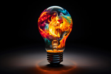 Unconventional Vision: Bursting Light Bulb in Color Explosion