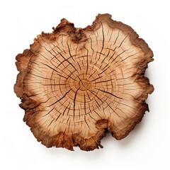  isolated cross  section of an oak stump