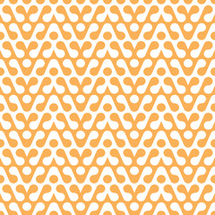 Seamless repeating pattern with yellow and white horizontal wavy stripes. Abstract background with a modern design. Dotted geometric ornament. Monochromatic linear waves. Vector illustration.