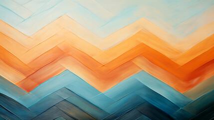 Chevron pattern with blue orange background