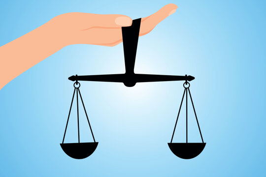 Scales of justice. Symbol of law and justice. Flat vector illustration.