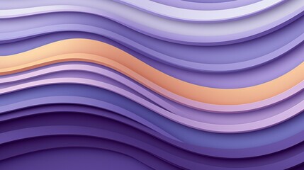 Layers of Harmony: A Serene Landscape of Purple Waves with a Touch of Peach Sunrise
