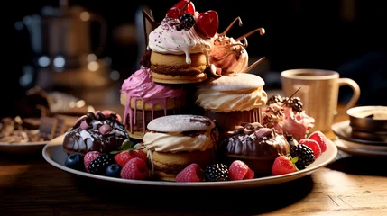  Cake with macarons table plate © Sameera Sandaruwan