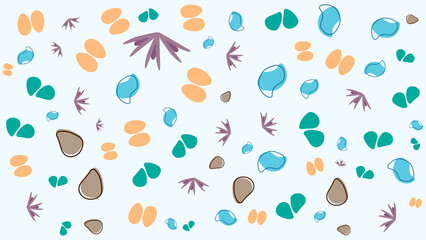 SEAMLESS HAND DRAWN DOODLE BLOB SHAPES PATTERN TEXTURE COLORFUL TEMPLATE ABSTRACT BACKGROUND TRENDY DESIGN VECTOR