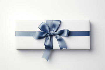 Gift Card Template with Blue Ribbon