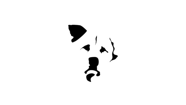 The Hachiko, black isolated silhouette