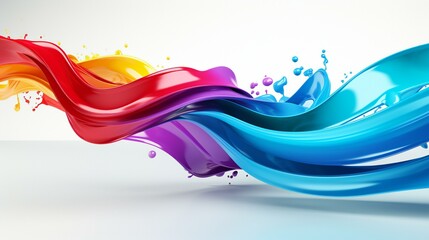 Vivid Ribbons of Color Dance in Air: Red, Yellow, Purple, and Blue Dynamic Flow