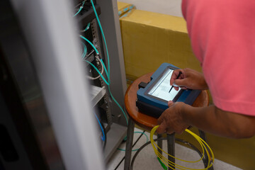 Testing signal  Fiber optic cables for readiness for use