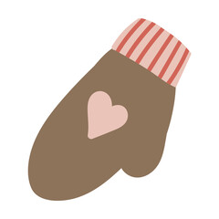 Winter Mitten Or Glove With Heart