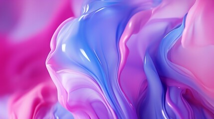 Fluid Abstract Waves in Mesmerizing Pink and Blue Hues