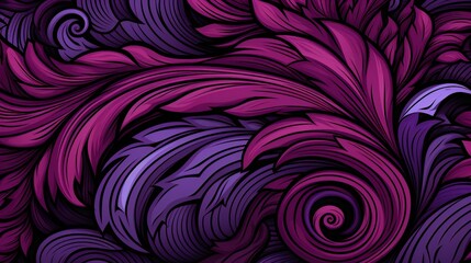 Majestic Whirls and Twirls of Magenta and Violet Hues in a Mesmerizing Abstract Design