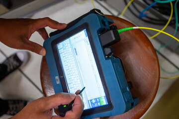 Testing signal  Fiber optic cables for readiness for use