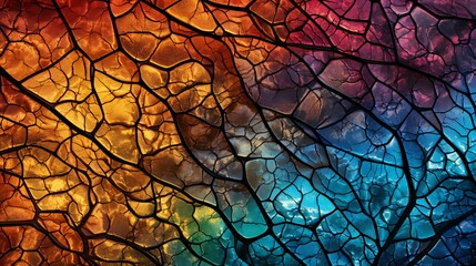 Abstract Tapestry of Cracked Earth: Vivid Colors Intersecting in a Textured Mosaic Display