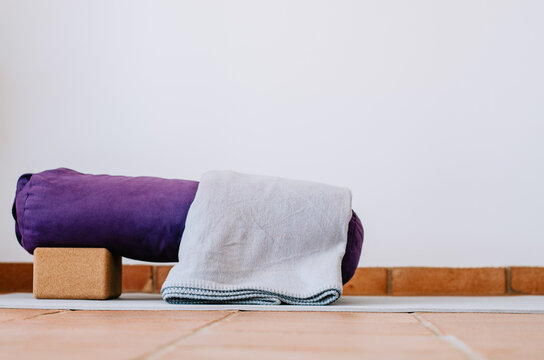 Bolster, blocks and blanket - props setting for restorative yogs