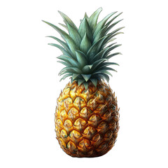 Fototapeta premium Pineapple Paradise: Tropical Treasure on Transparent Background, GENERATIVE AI