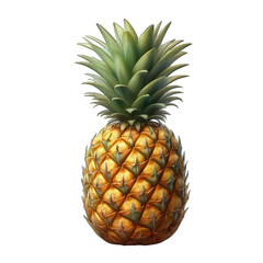 Fototapeta premium Pineapple Paradise: Tropical Treasure on Transparent Background, GENERATIVE AI