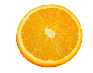 Round slice of juicy orange isolated
